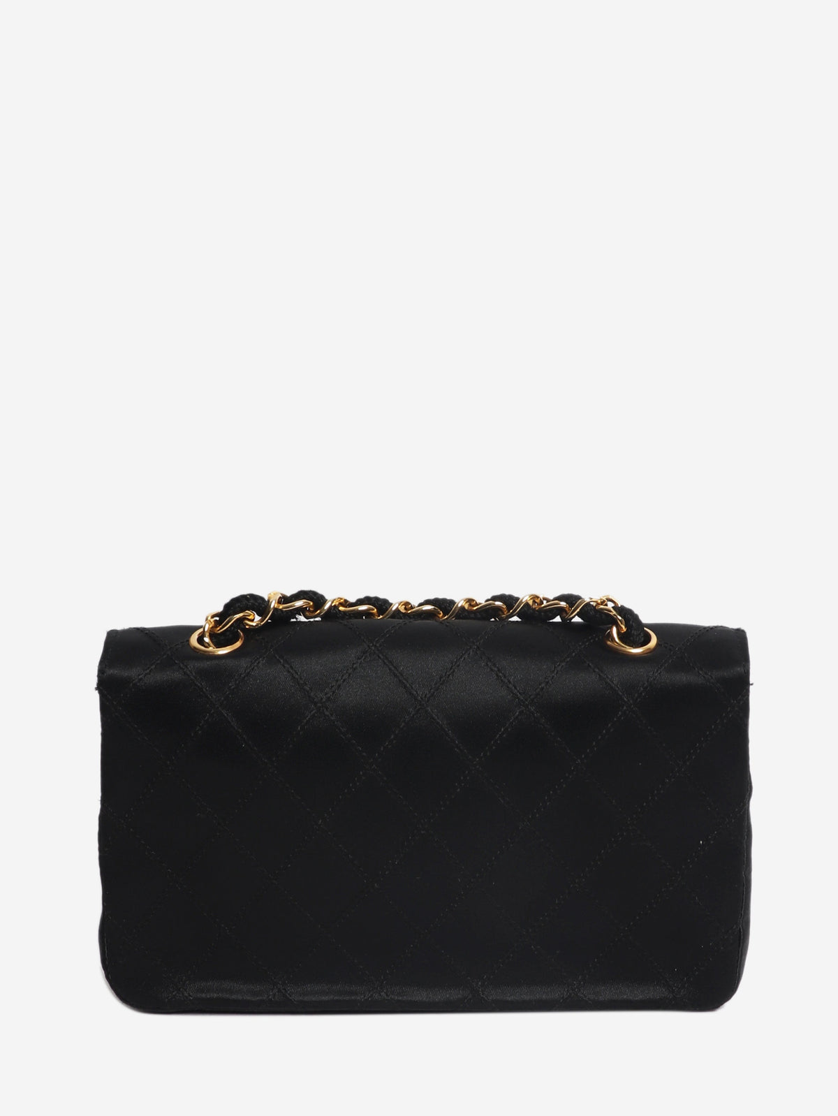 Black vintage 1986 satin quilted CC flap cross-body bag Shoulder bags Chanel 