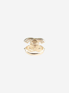 Chanel Gold bejewelled CC ring - size 9