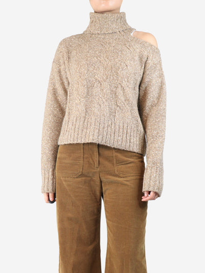 Brown cold-shoulder melange jumper - size S Knitwear Veronica Beard 