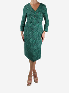 Diane Von Furstenberg Green geometric print wrap dress - size L