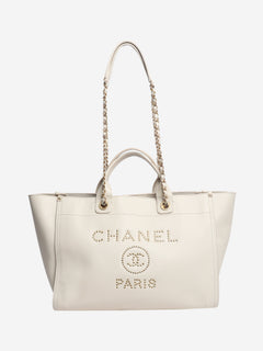 Cream 2018 studded leather Deauville tote Tote Bags Chanel 