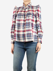 Isabel marant Etoile Multicolour ruffled check shirt - size UK 8