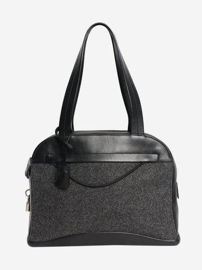 Dark grey wool and leather top handle bag Top Handle Bags Prada 