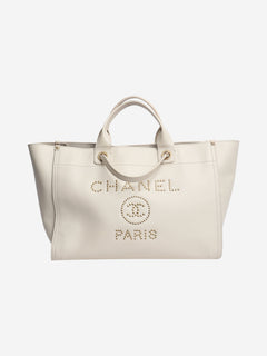 Cream 2018 studded leather Deauville tote Tote Bags Chanel 