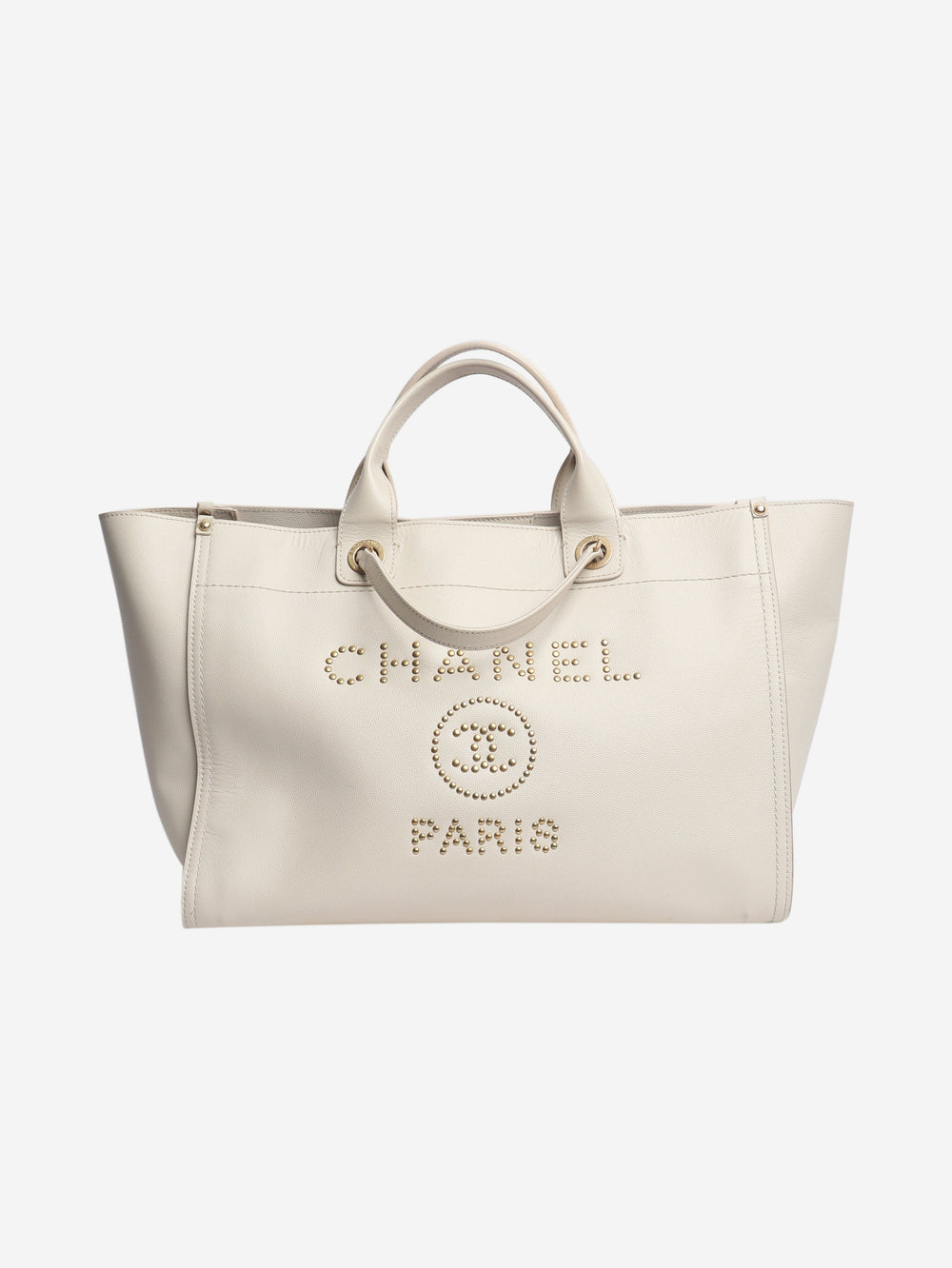 Cream 2018 studded leather Deauville tote Tote Bags Chanel 