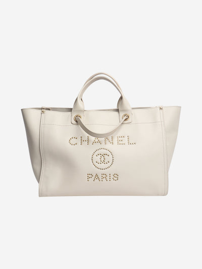 Cream 2018 studded leather Deauville tote Tote Bags Chanel 