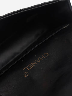 Black vintage 1986 satin quilted CC flap cross-body bag Shoulder bags Chanel 