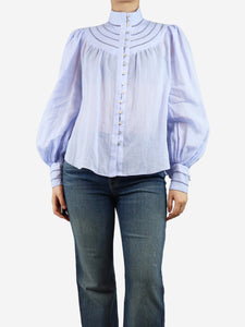 Alemais Light blue embroidered shirt - size UK 8