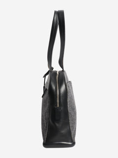 Dark grey wool and leather top handle bag Top Handle Bags Prada 