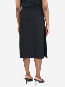 Jil Sander Black wool midi skirt - size UK 12