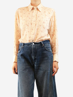 Cream silk printed blouse - size UK 10 Tops Chloe 