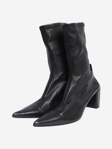 Black pointed-toe ankle boots - size EU 38 (UK 5) alternate image