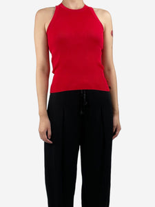 MSGM Red ribbed knit tank top - size S