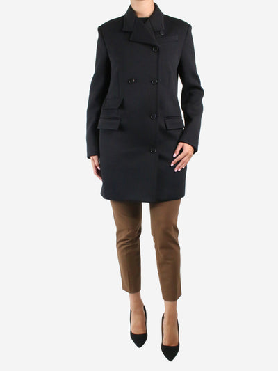 Black double-breasted coat - size S Coats & Jackets Recto 