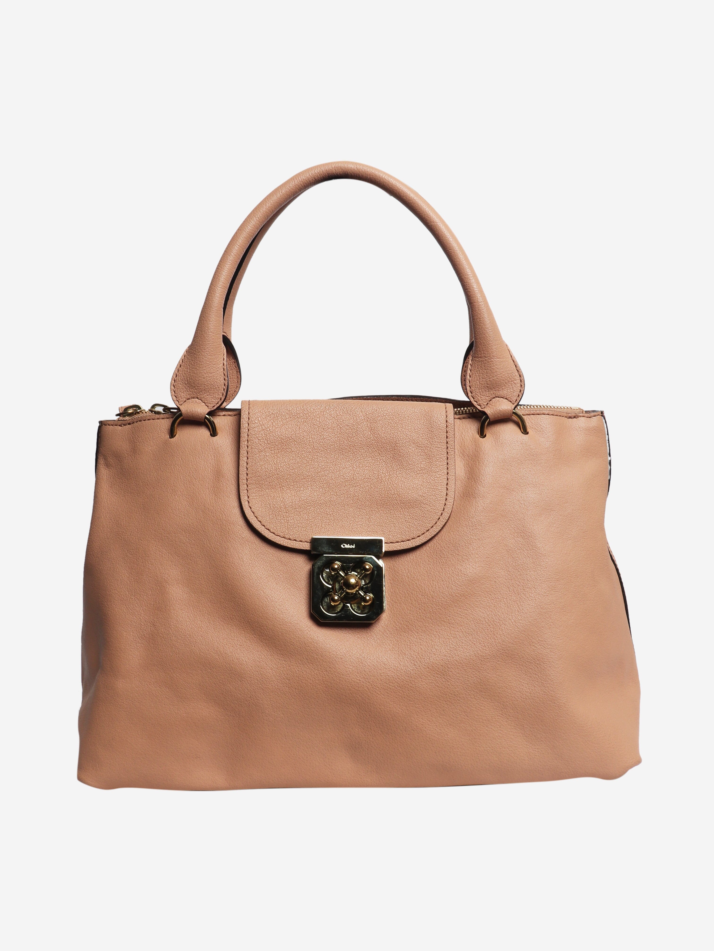 Peach Elsie leather tote bag Top Handle Bags Chloe 
