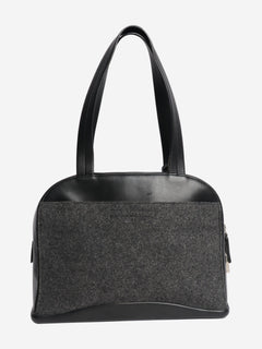 Dark grey wool and leather top handle bag Top Handle Bags Prada 