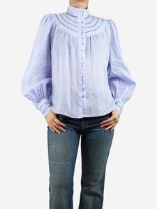 Alemais Light blue embroidered shirt - size UK 8