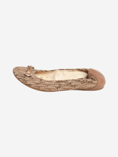Vintage brown monogram ballet flats - size EU 38 (UK 5) Flat Shoes Christian Dior 