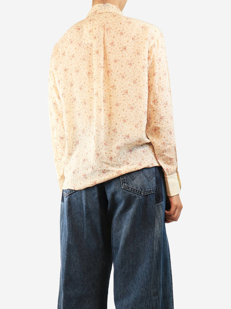 Cream silk printed blouse - size UK 10 Tops Chloe 