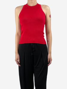 MSGM Red ribbed knit tank top - size S