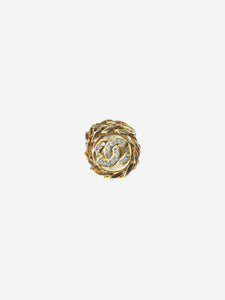 Chanel Gold coco mark chain clip-on earrings - size