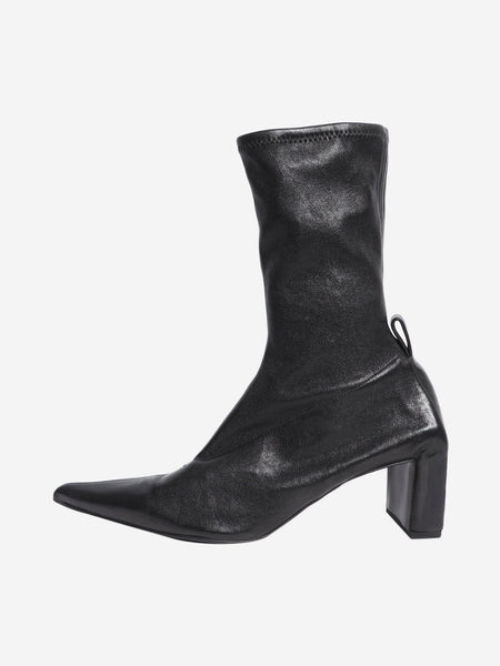 Black pointed-toe ankle boots - size EU 38 (UK 5) product image