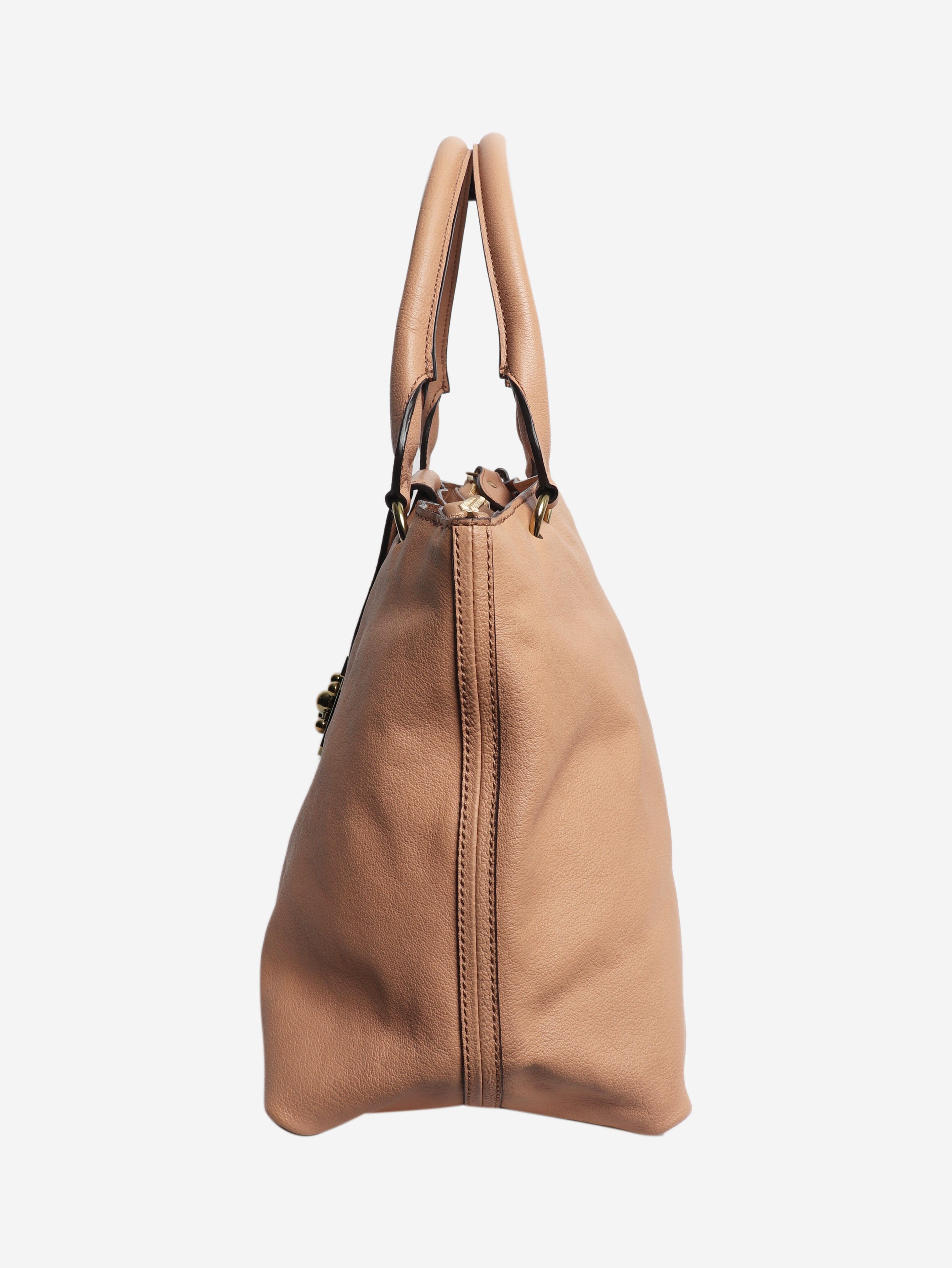 Peach Elsie leather tote bag Top Handle Bags Chloe 