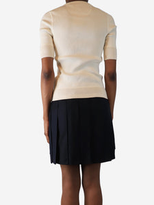 Bottega Veneta Cream ribbed top - size XS
