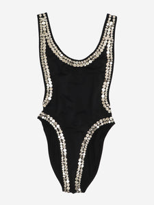 Norma Kamali Black studded nylon swimsuit - size S
