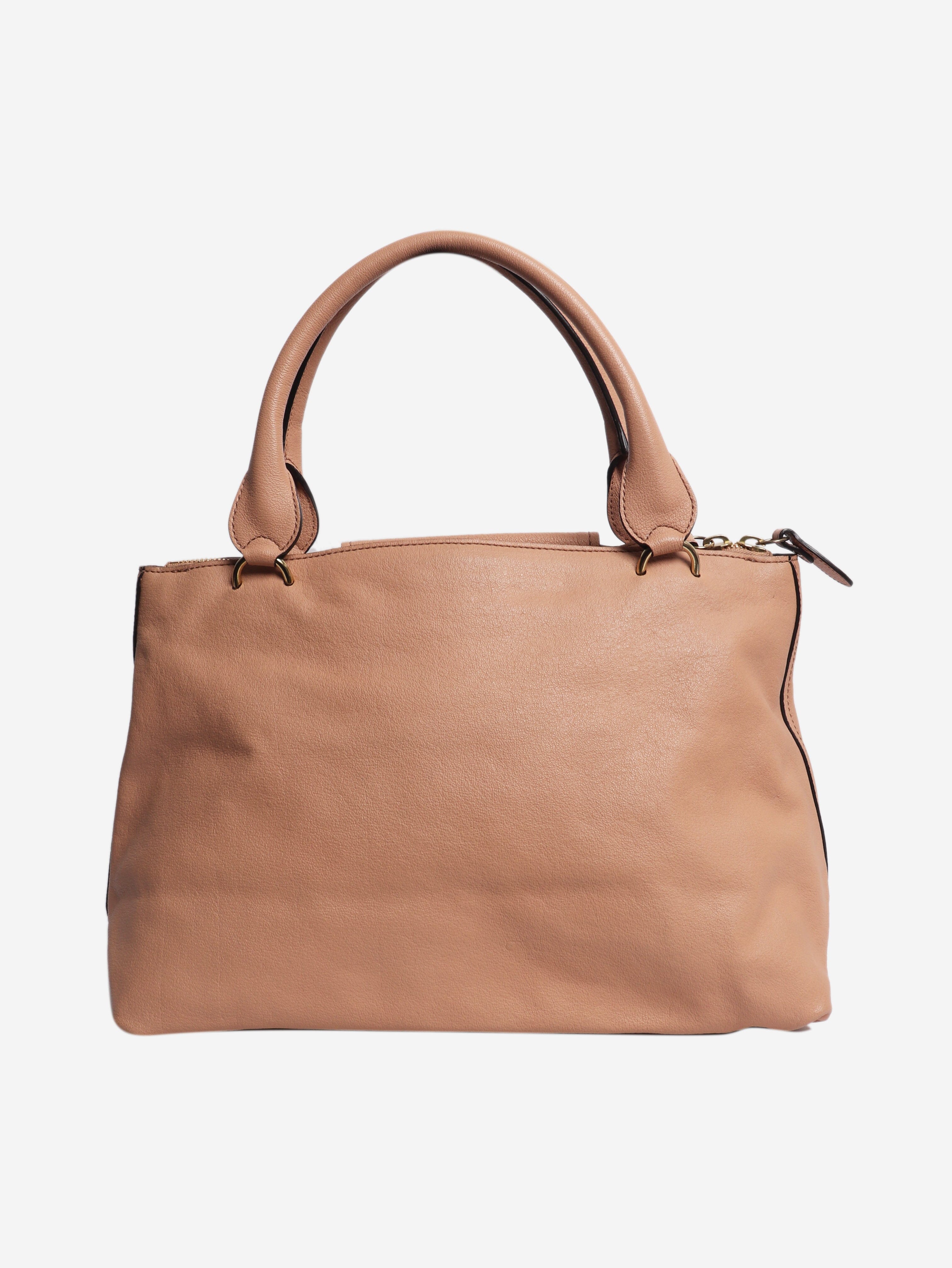 Peach Elsie leather tote bag Top Handle Bags Chloe 