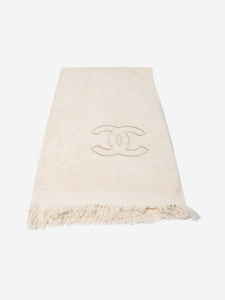 Chanel Cream tote bag with matching towel