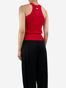 MSGM Red ribbed knit tank top - size S