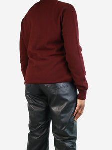 Crimson Burgundy v-neck jumper - size
