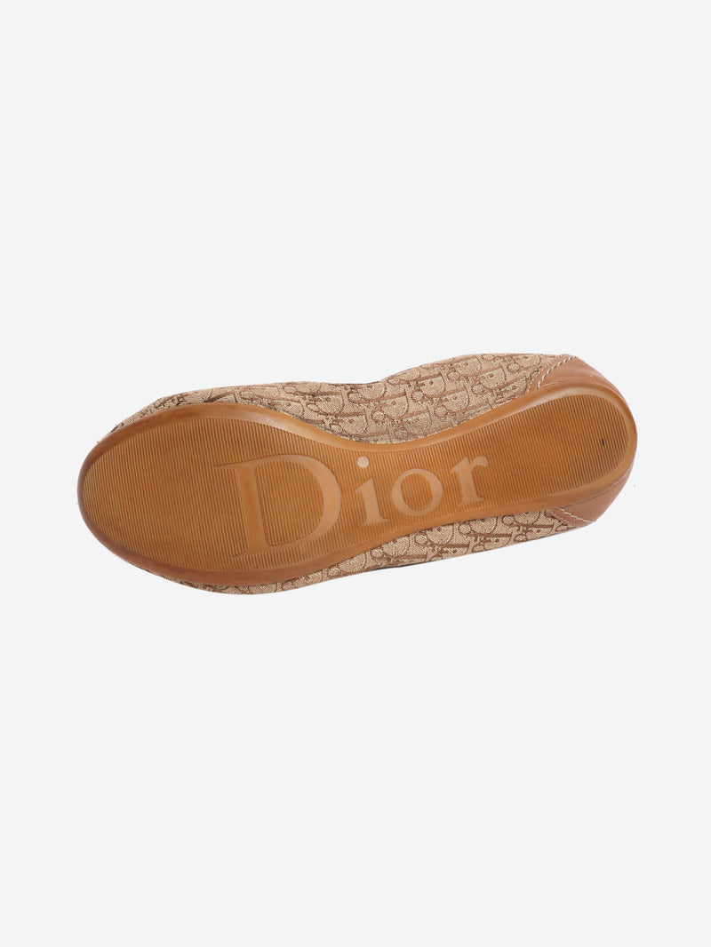 Vintage brown monogram ballet flats - size EU 38 (UK 5) Flat Shoes Christian Dior 