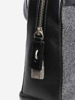 Dark grey wool and leather top handle bag Top Handle Bags Prada 