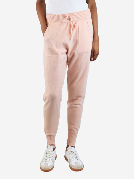 Pink wool-blend knit trousers - size M product image
