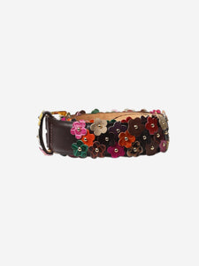 Etro Multicolour floral-applique leather belt