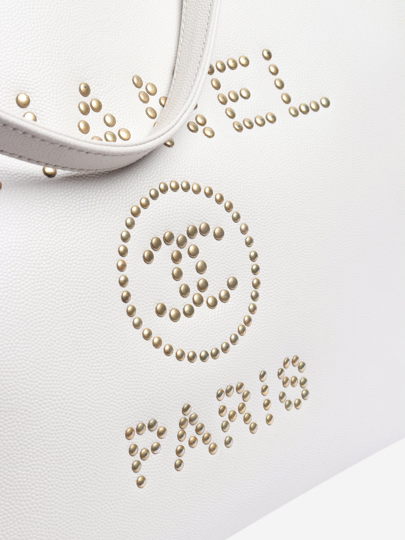 Cream 2018 studded leather Deauville tote Tote Bags Chanel 