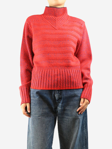 Red and blue turtleneck jumper - size L product image