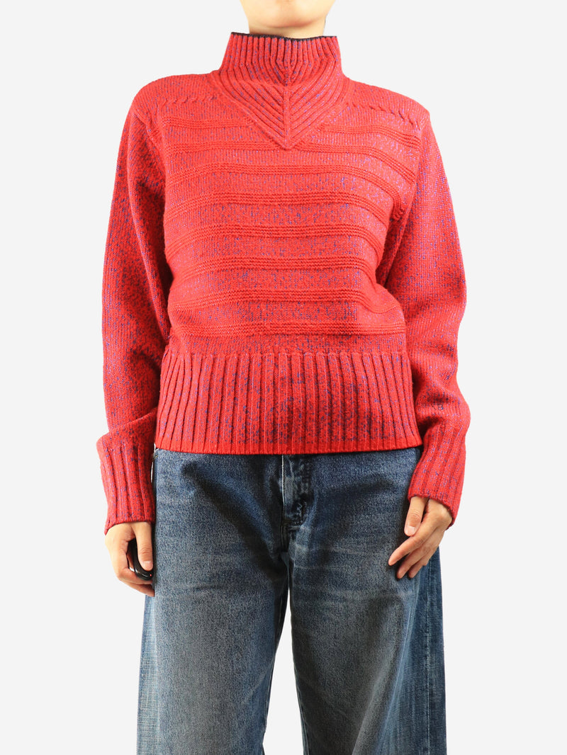 Red and blue turtleneck jumper - size L Knitwear Victoria Beckham 