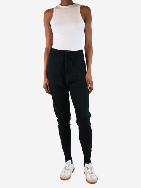 Dark green wool-blend knit trousers - size M alternate image
