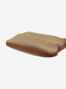 Prada Brown jacquard logo shoulder bag