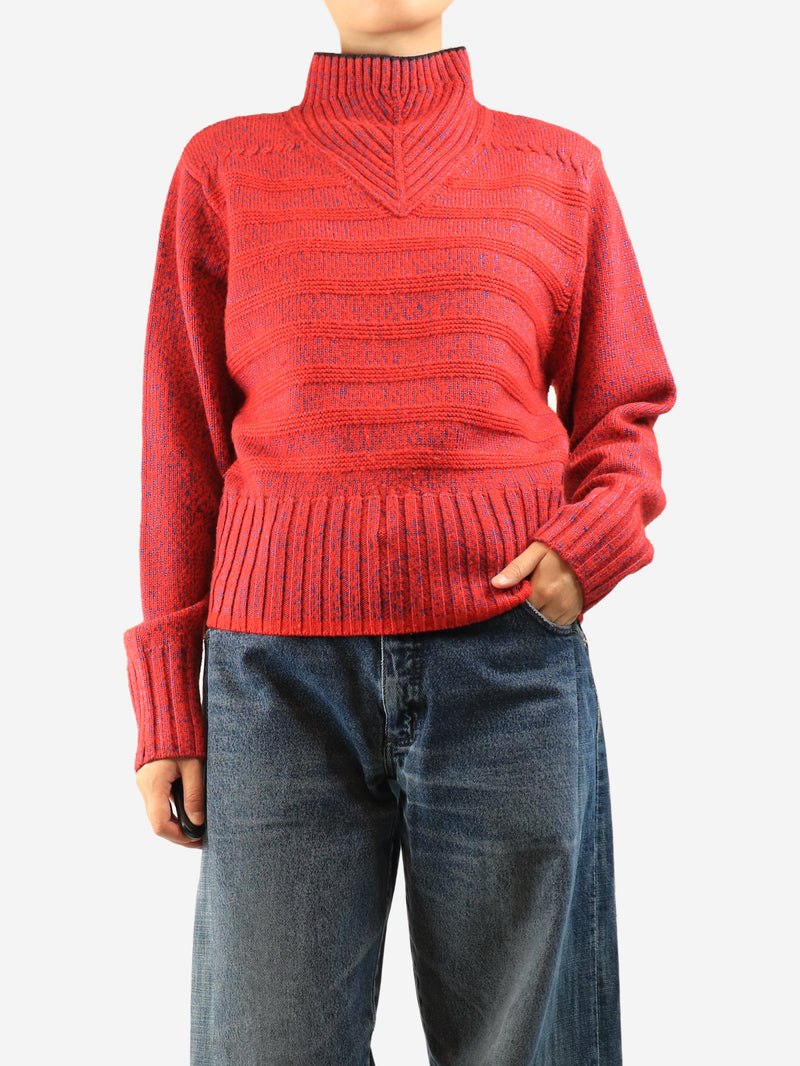 Red and blue turtleneck jumper - size L Knitwear Victoria Beckham 
