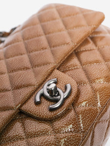 Chanel Caramel 2008 medium diamond-quilted patent lambskin Classic double flap shoulder bag