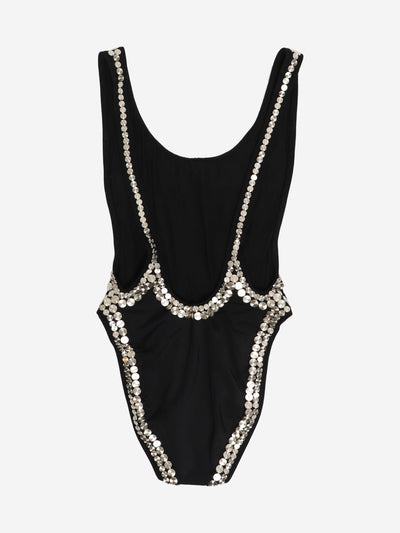 Black studded nylon swimsuit - size S Beachwear Norma Kamali 