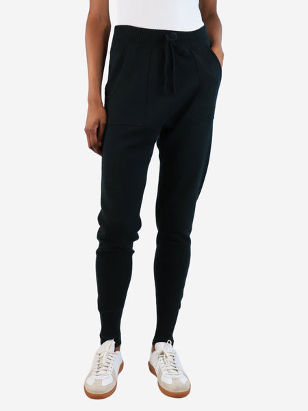 Dark green wool-blend knit trousers - size M product image