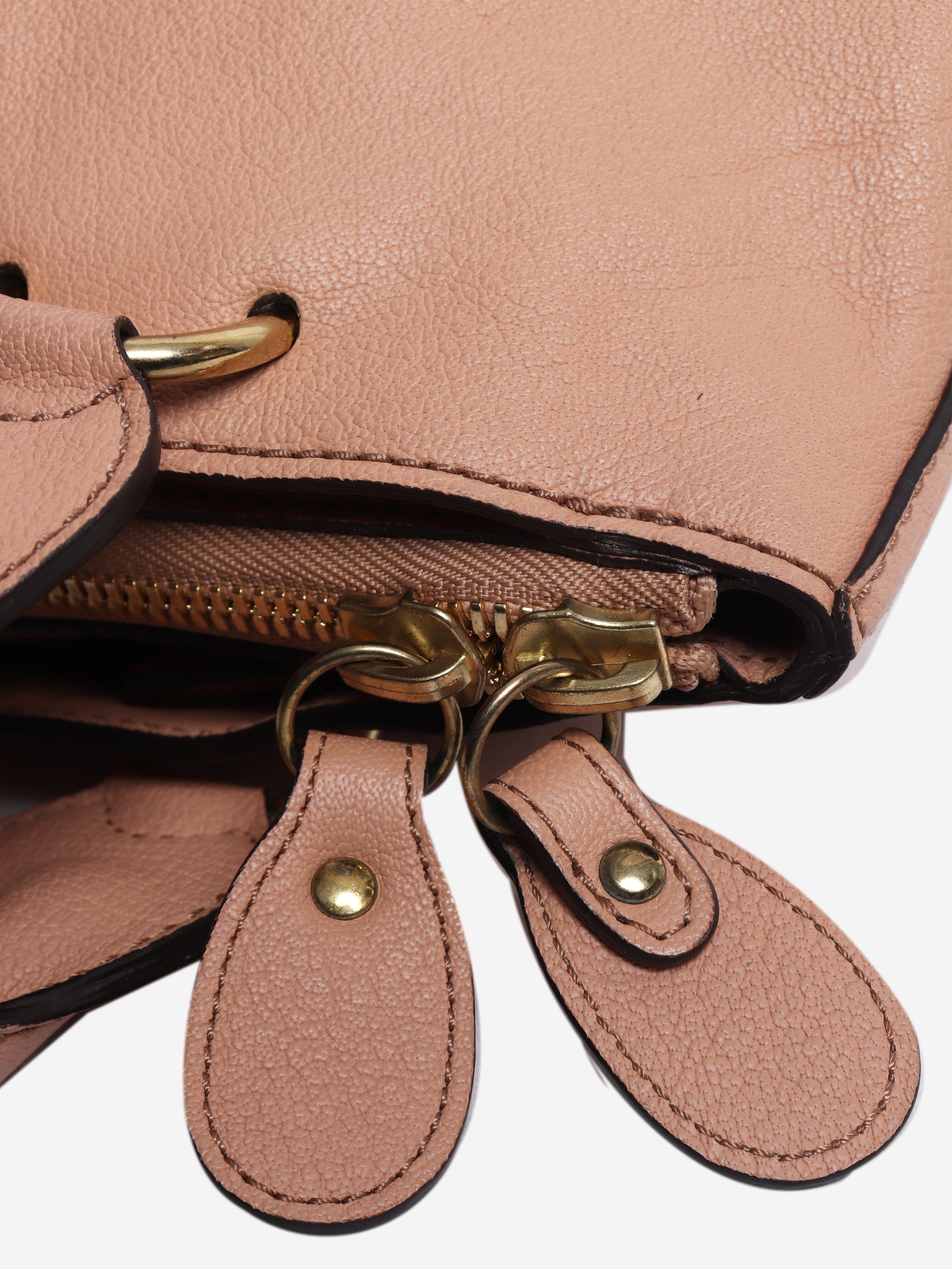 Peach Elsie leather tote bag Top Handle Bags Chloe 