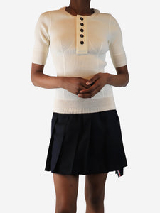 Bottega Veneta Cream ribbed top - size XS