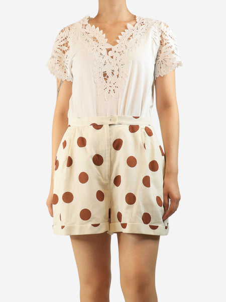 White embroidered top - size UK 14 product image