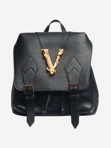 Versace Black leather backpack